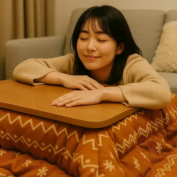 こたつでゴロゴロ画像